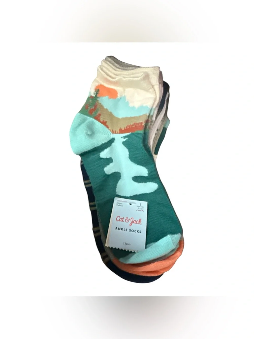 Cat & Jack Low-Cut Athletic Socks Large (shoe sz 3-10)